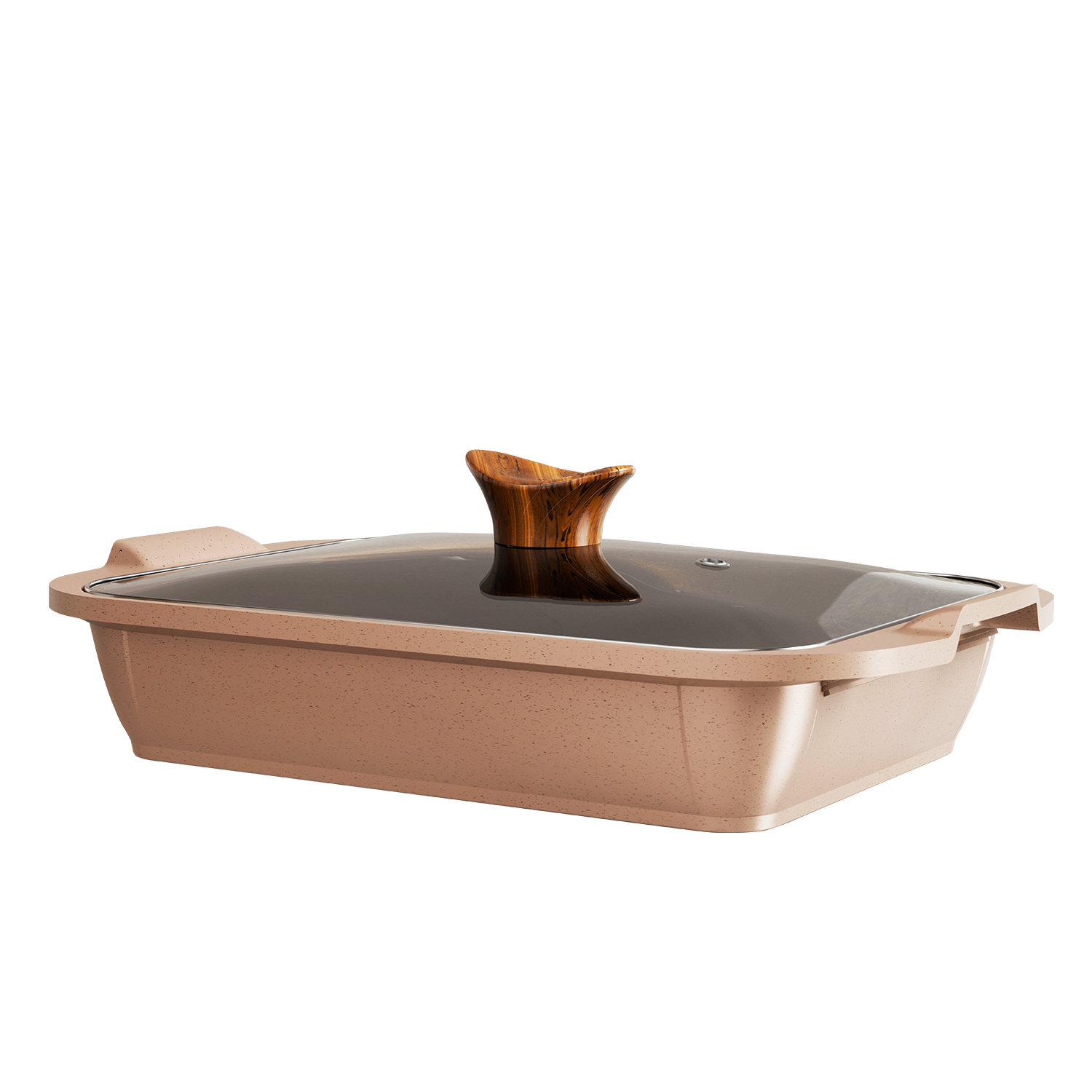 Elegance Square Roaster with Glass Lid