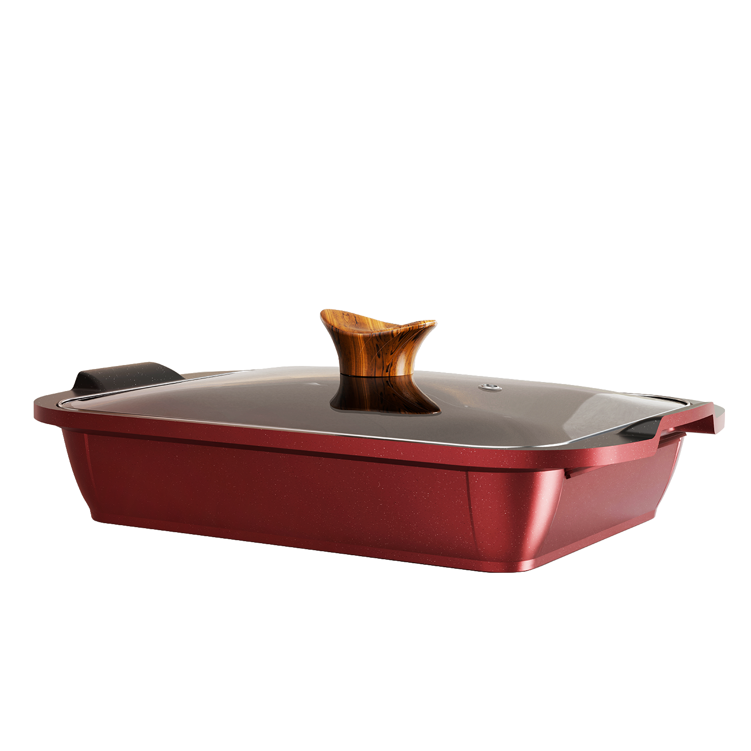 Elegance Square Roaster with Glass Lid